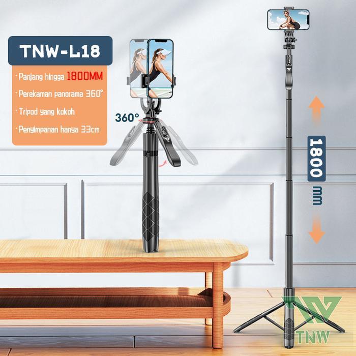 CelloTech TNW Tongsis Tripod Bluetooth Selfie Stick Tripod HP Kamera 1/4 Adaptor - TNW L18