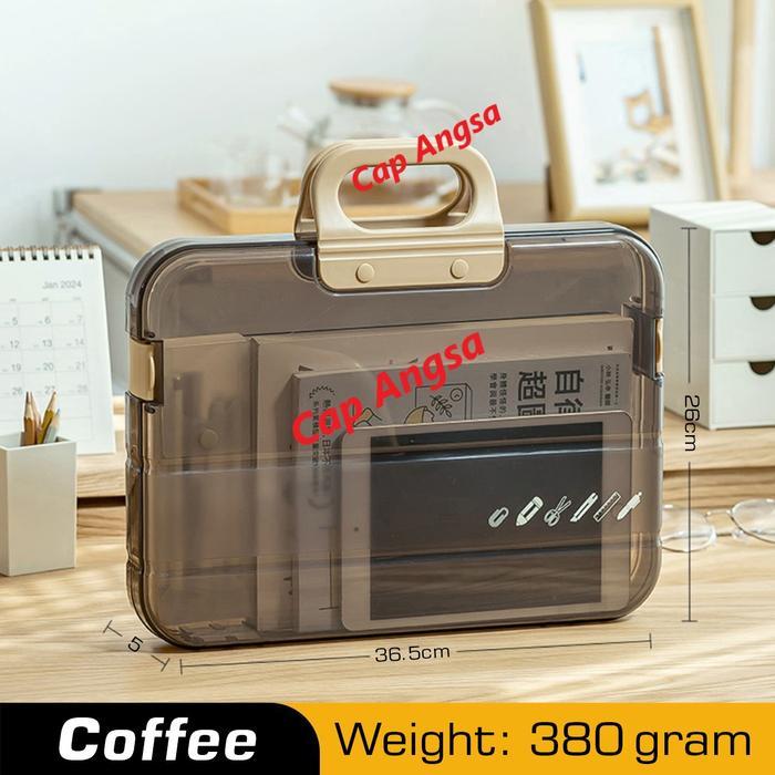 PLAN & WORK [CAP ANGSA] Map Koper Simpan Dokumen Travel A4 Hardcase Anti Debu | File Folder Organize