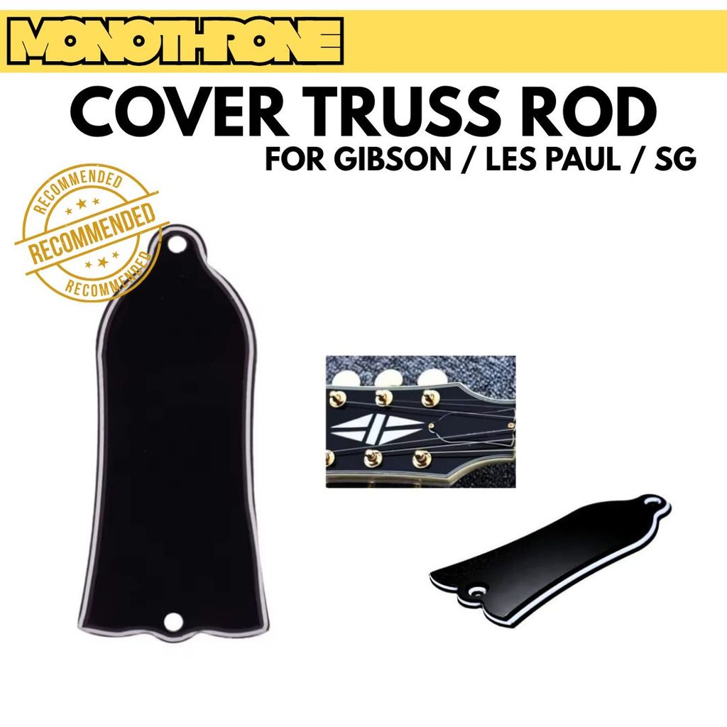 Cover truss rod gitar gibson les paul lp sg tutup truss rod plate2hole
