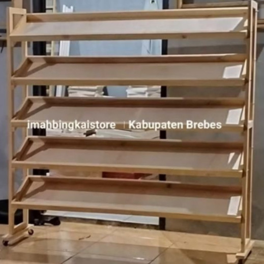 Rak sayur Rak Display Sayur Rak buah  rak toko rak warung rak jualan rak serbaguna Kayu Rak Miring