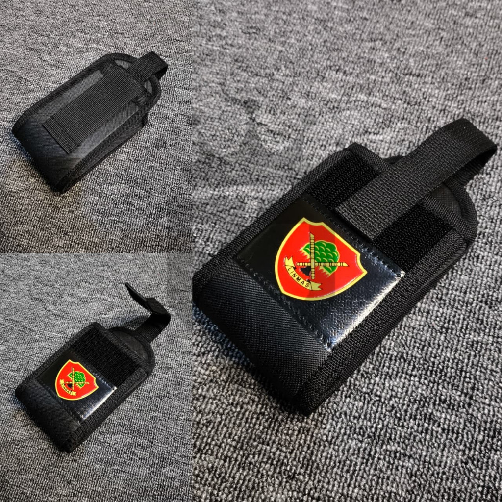 BE - Sarung HT Linmas Cordura Motif Logo Untuk Kopel Rompi Penyimpanan HT