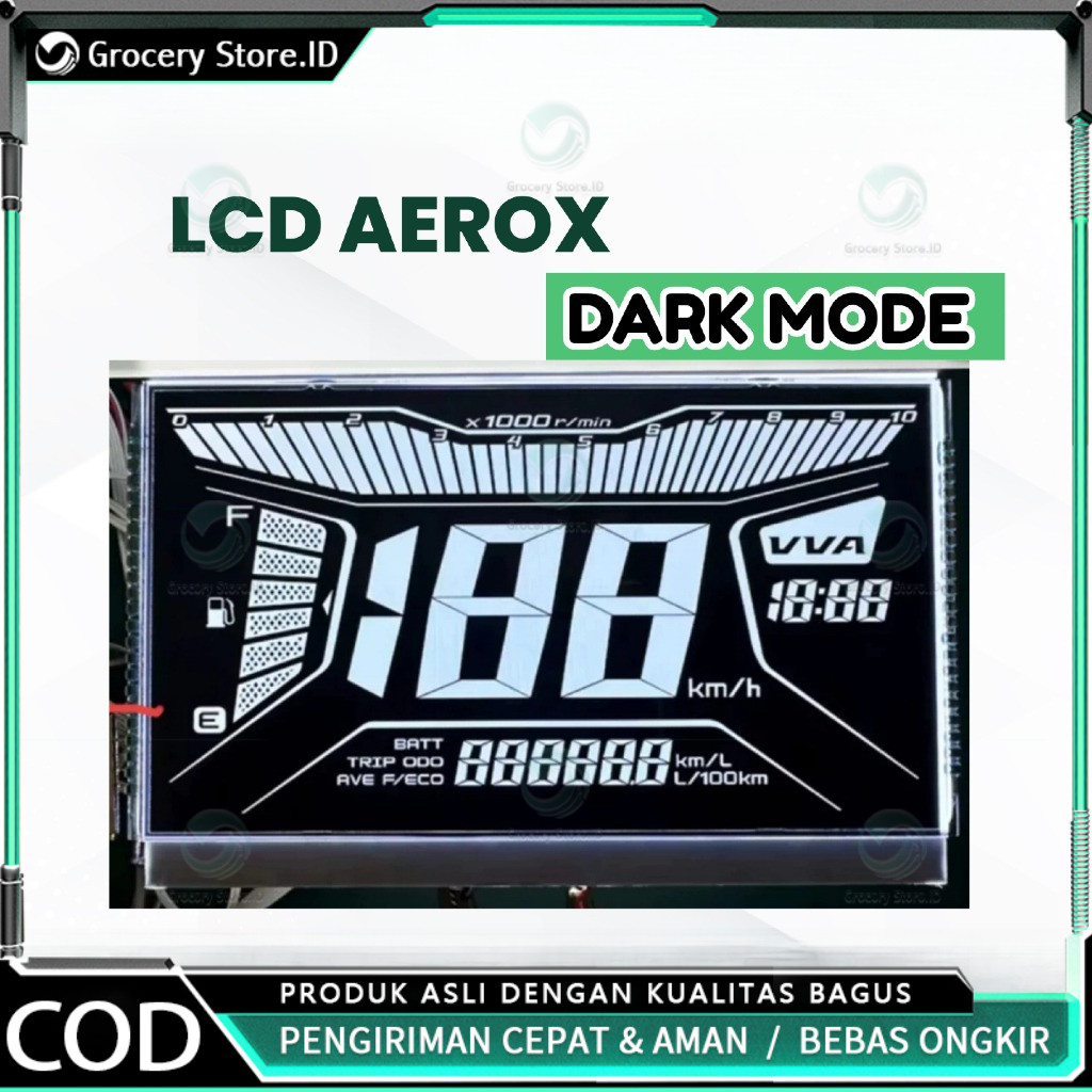 [VA] LCD Aerox 155 Lexi (Dark Mode) Speedometer Digital Yamaha Cocok Semua tipe, Aerox ABS or Aerox 