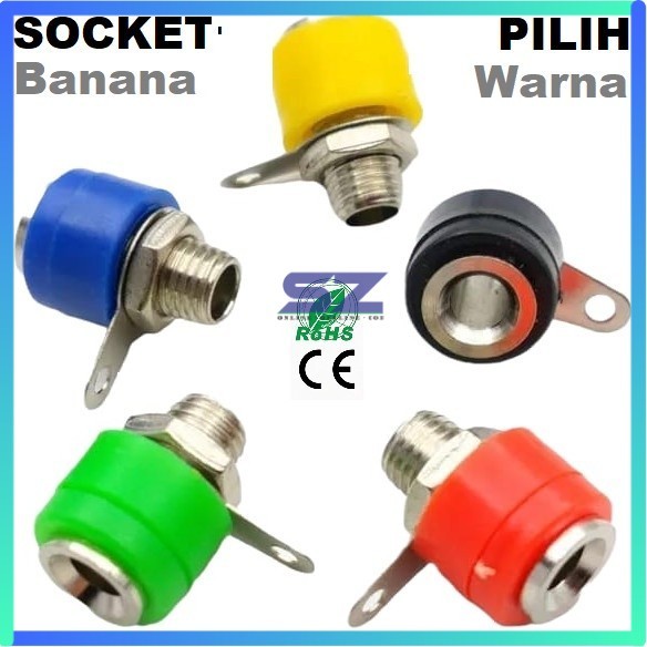 [sz] Banana Plug Female Socket 4mm Panel Mount Konektor Soket Jack Terminal