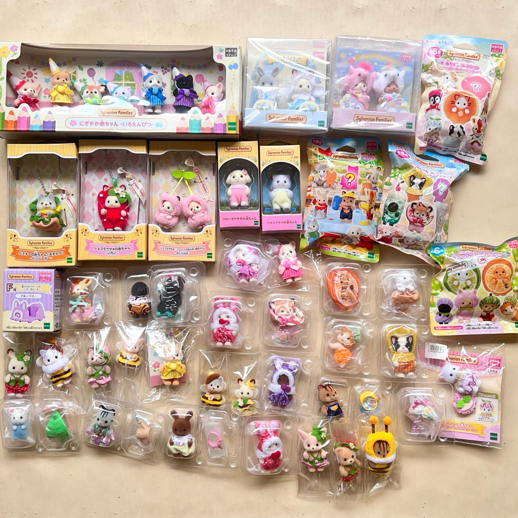 (ORI NO NEGO READY INSTANT) Sylvanian Keychain Cherry Flora Baby / Choco Rabbit / Kurumi / Strawberr