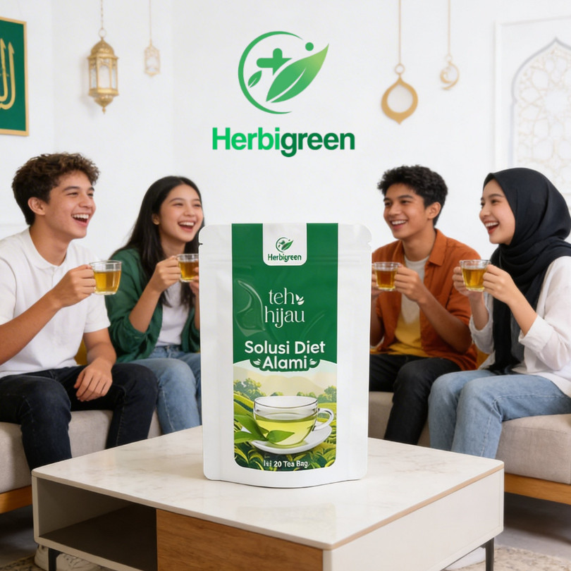 HERBIGREEN - TEH DAUN HIJAU | TEH CELUP | TEH PELANGSING | TEH DIET | TEH JATI CINA // HALAL // BPOM