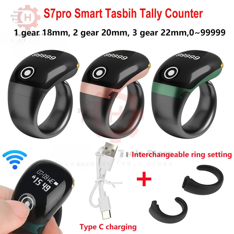 Penghitung Tasbih Pintar Berkualitas Tinggi Tasbih Muslim Cincin Zikir Pengingat Waktu Sholat Getara