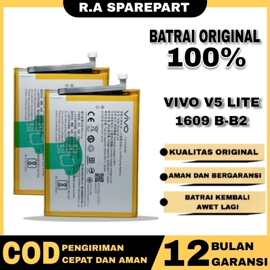 BATRAY BATERAI BATRE VIVO V5 LITE 1609 B-B2 ORIGNAL