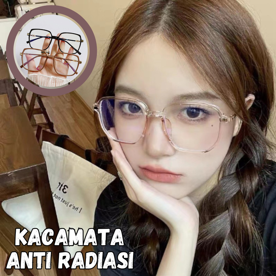 F5806 Kacamata Anti Radiasi Wanita Pria / 2 In 1 Kacamata Lensa Photocromic Anti Radiasi Wanita Pria