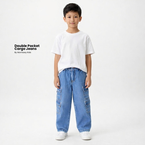 Morrissey Kids - Celana Jeans Panjang Cargo Skena/Baggy Anak Laki-Laki | Perempuan Terlaris