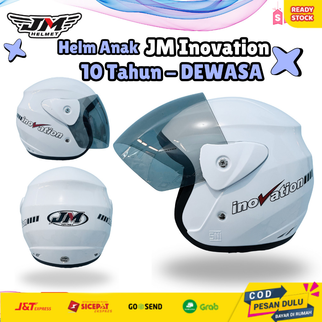 JM Helm Anak Remaja Dewasa SD SMP SMA Half Face Laki Laki Perempuan Cowok Cewek SNI