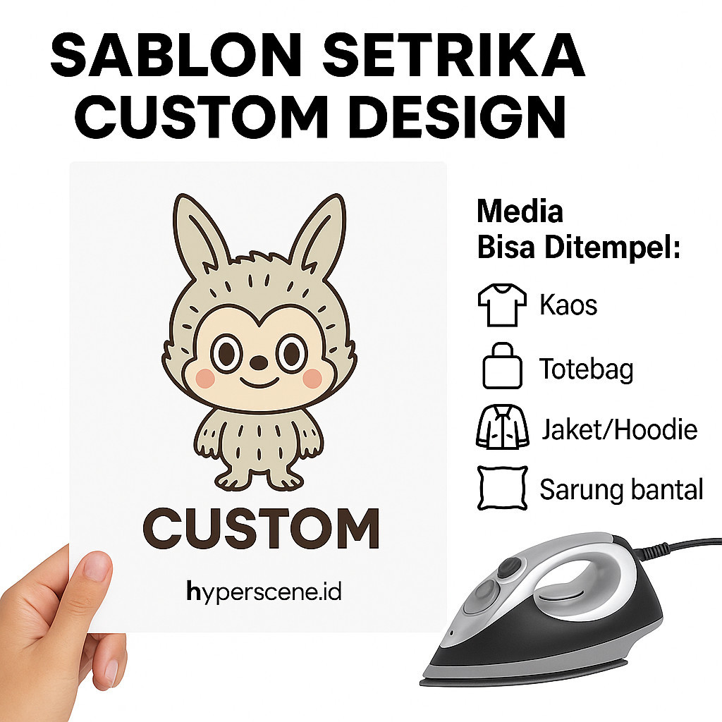 CUSTOM SABLON DTF STICKER SABLON CUSTOM SABLON SETRIKA DTF UKURAN A3 STIKER