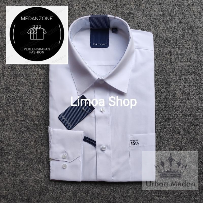 Kemeja Pria Formal STANLEY ADAMS Regular Putih Lengan Panjang KSA 15