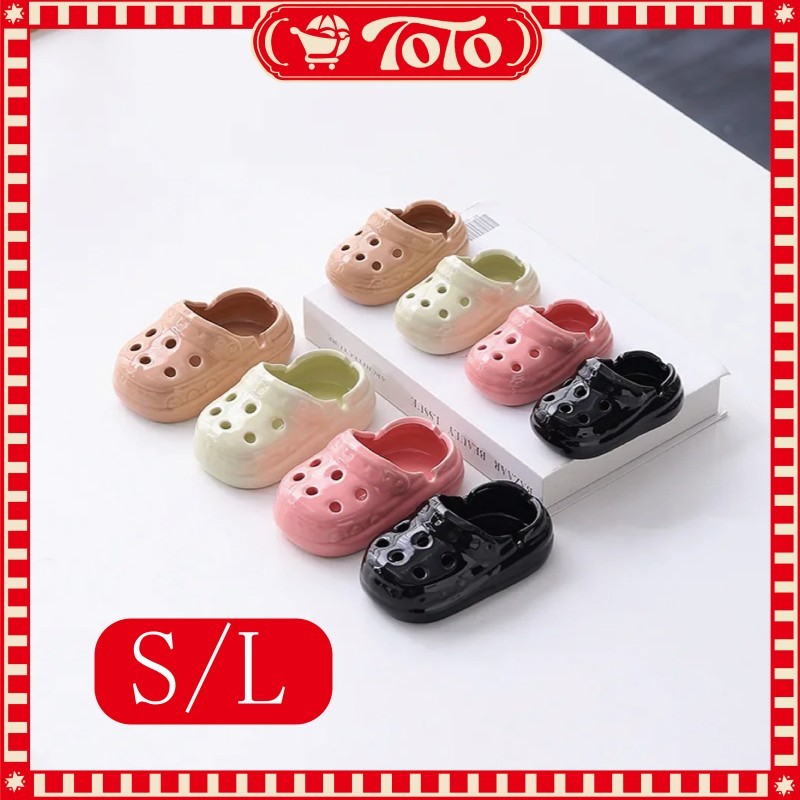 Asbak Rokok Keramik 6 Lubang Sandal - Tempat Asap Estetik Murah Lucu Untuk Meja Kopi Dekorasi Ruang 