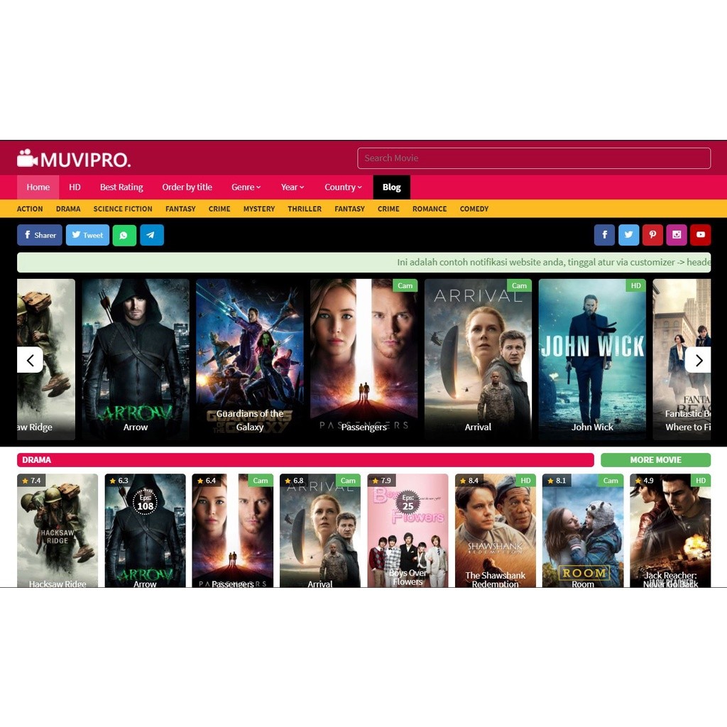 MUVIPRO WORDPRESS THEME MIRIP LAYARKACA21 LK21 (Lifetime License/ Selamanya)