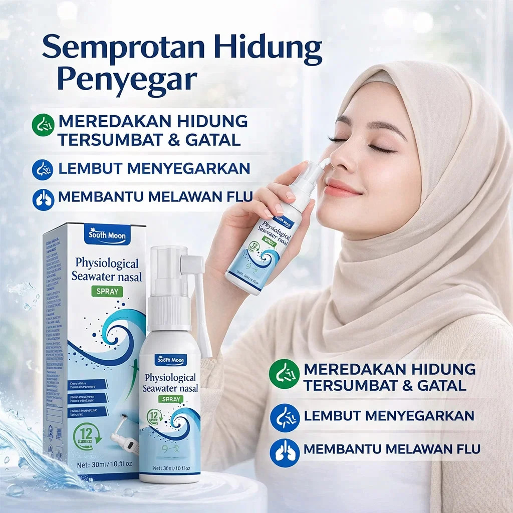 Semprotan Hidung Saline Steril Alami | Semprotan Hidung Saline | Meredakan Hidung Tersumbat Dalam 3 