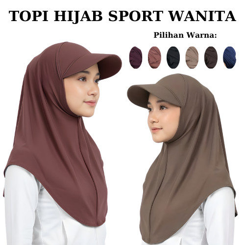 Topi Hijab Sport Wanita Kekinian – Anti Gerah, Elastis, Untuk Aktivitas Outdoor