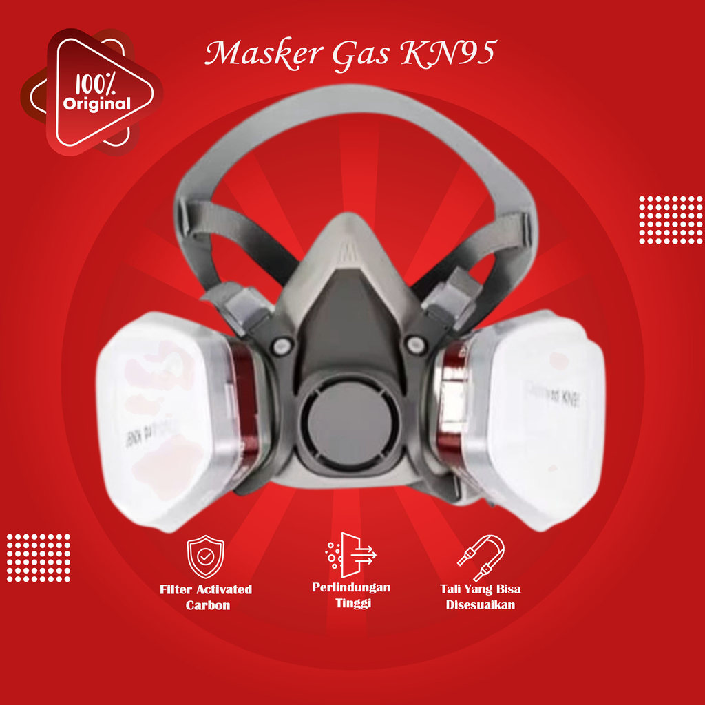 Masker Gas KN95 Respirator Pabrik Cat Masker Pabrik Industrial Half face 6200 Filter