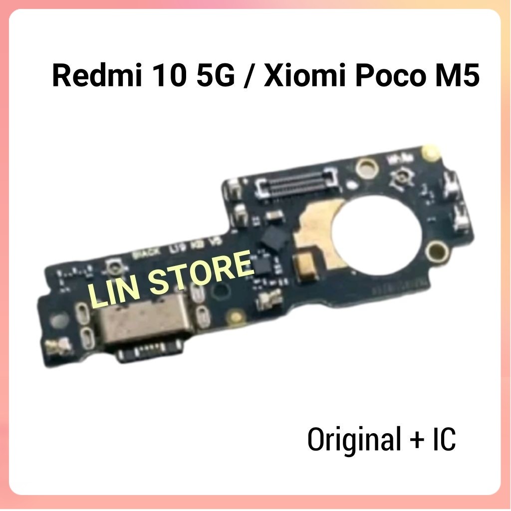 Ori  Charger Xioami Redmi 10 5G / Poco M5 Ori Plus Ic Papan Cas Konektor charger Xioami Poco M5 / Re
