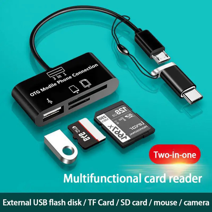 Card Reader OTG 4in1 USB Type C Micro SD TF Memory High Speed 30MB/s Smartphone Android iOS Laptop
