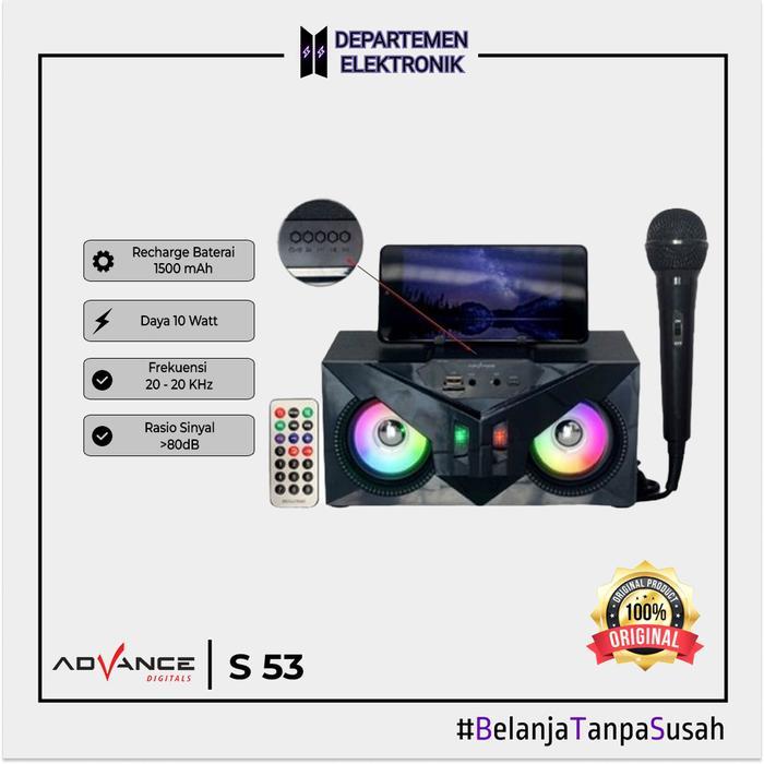 Advance S 53 Speaker Bluetooth MP3 + Remote + Microphone