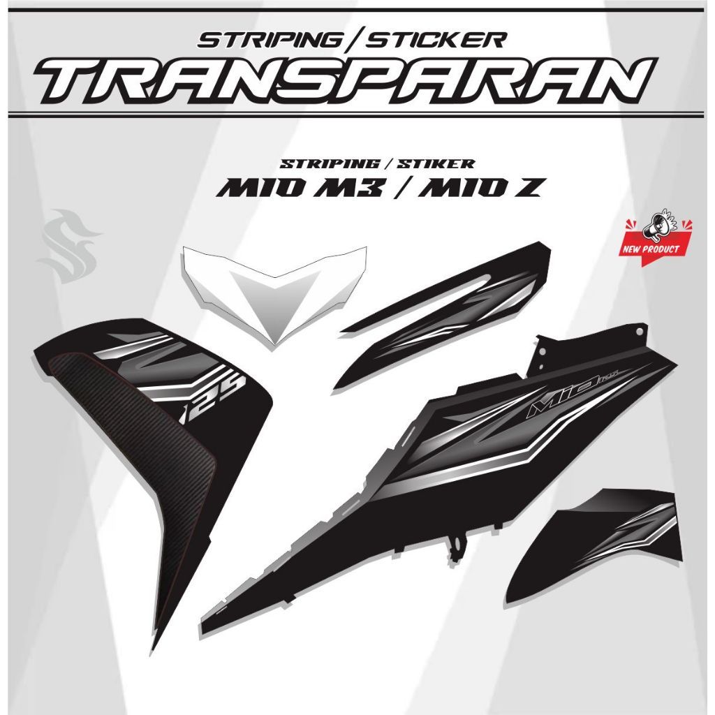 STICKER VARIASI TRANSPARAN MOTOR MIO M3