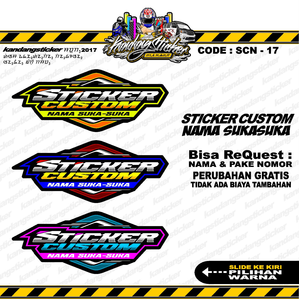 Stiker Racing Custom Satuan Nama Suka Suka Sticker Custom Stiker Timbul Sticker Motor Stiker Toko