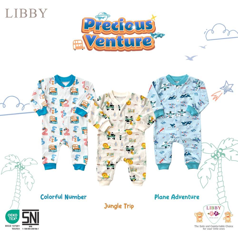 LIBBY BAJU KODOK PANJANG BOY PV NEWBORN | BAJU TIDUR BABY |PLAYSUIT LIBBY