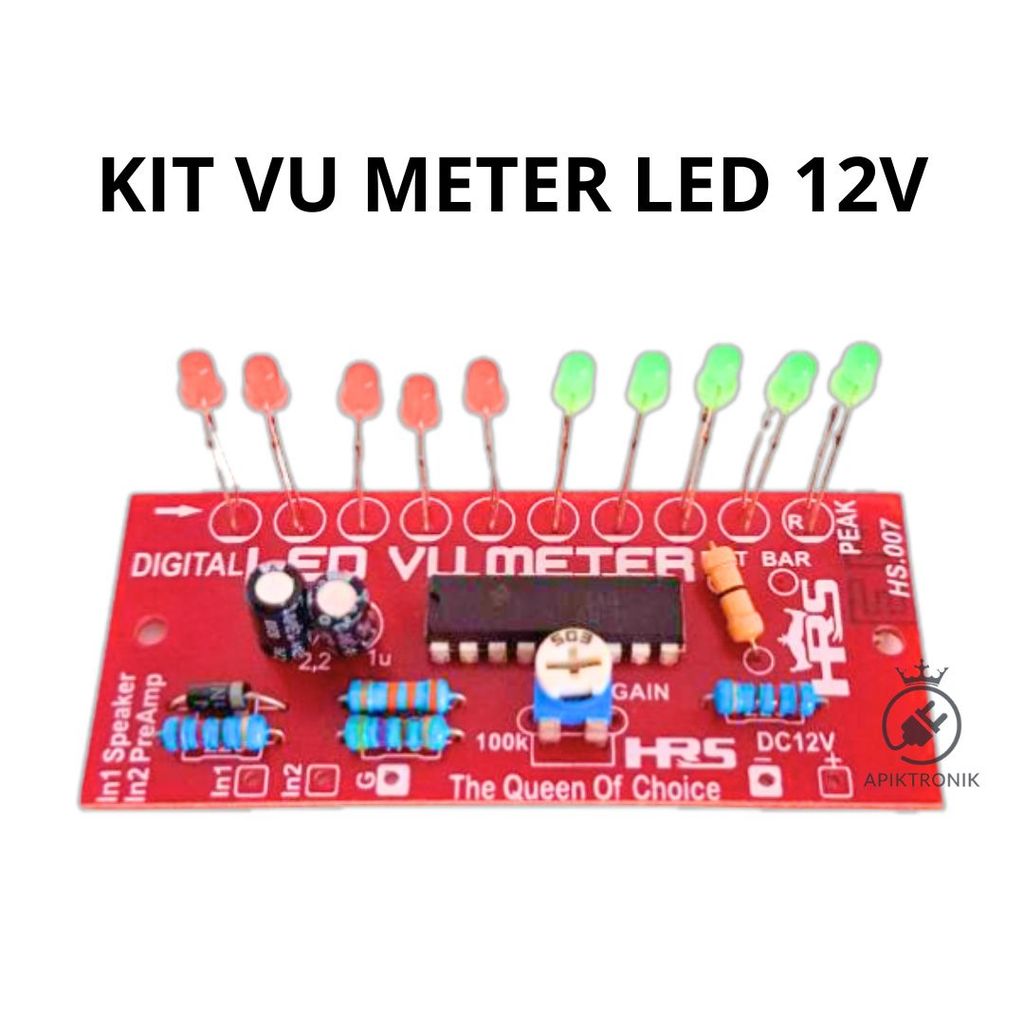 KIT VU Meter LED Digital Display Level Audio DC 12V Untuk Ampli Mixer Audio DIY