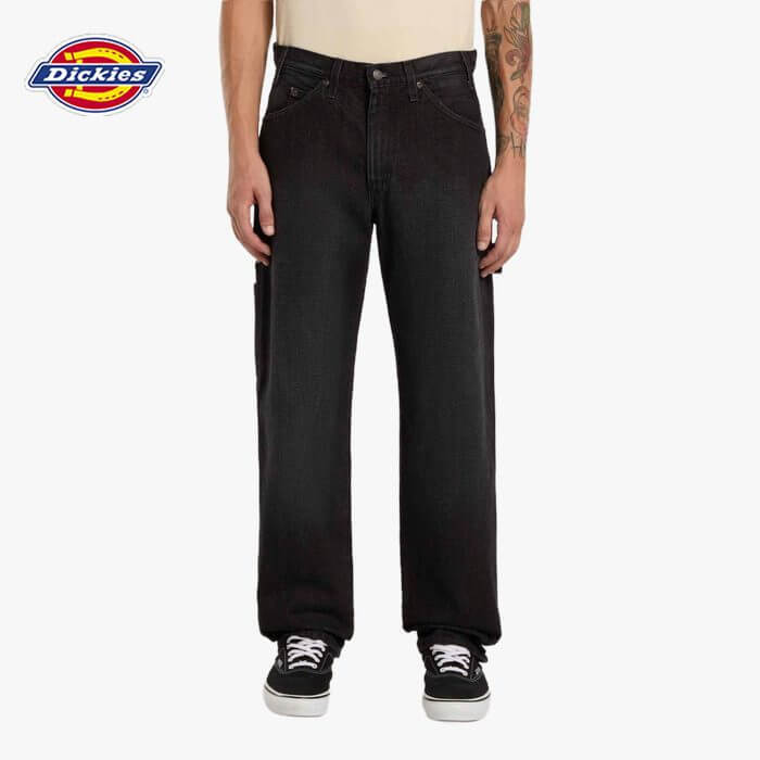 DICKIES - Relaxed Utility Jeans, Black Denim - Celana Jeans (Inseam 32 Inch)