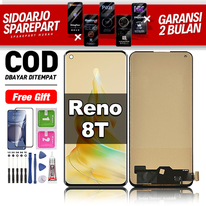 LCD FOR OPPO Reno 8T Fullset hp layar Touchscreen untuk Glass Touch Screen Digitizer COD original fr