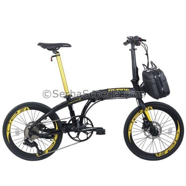 Avand Chester X Seli 20 Inci Sepeda Lipat - Hitam Gold