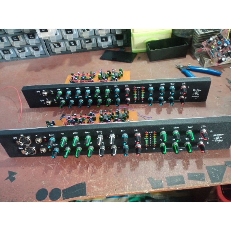 kit mixer 2 chanel plus efek lengkap panel, full balance. aktif dan pasif ala 35 malang