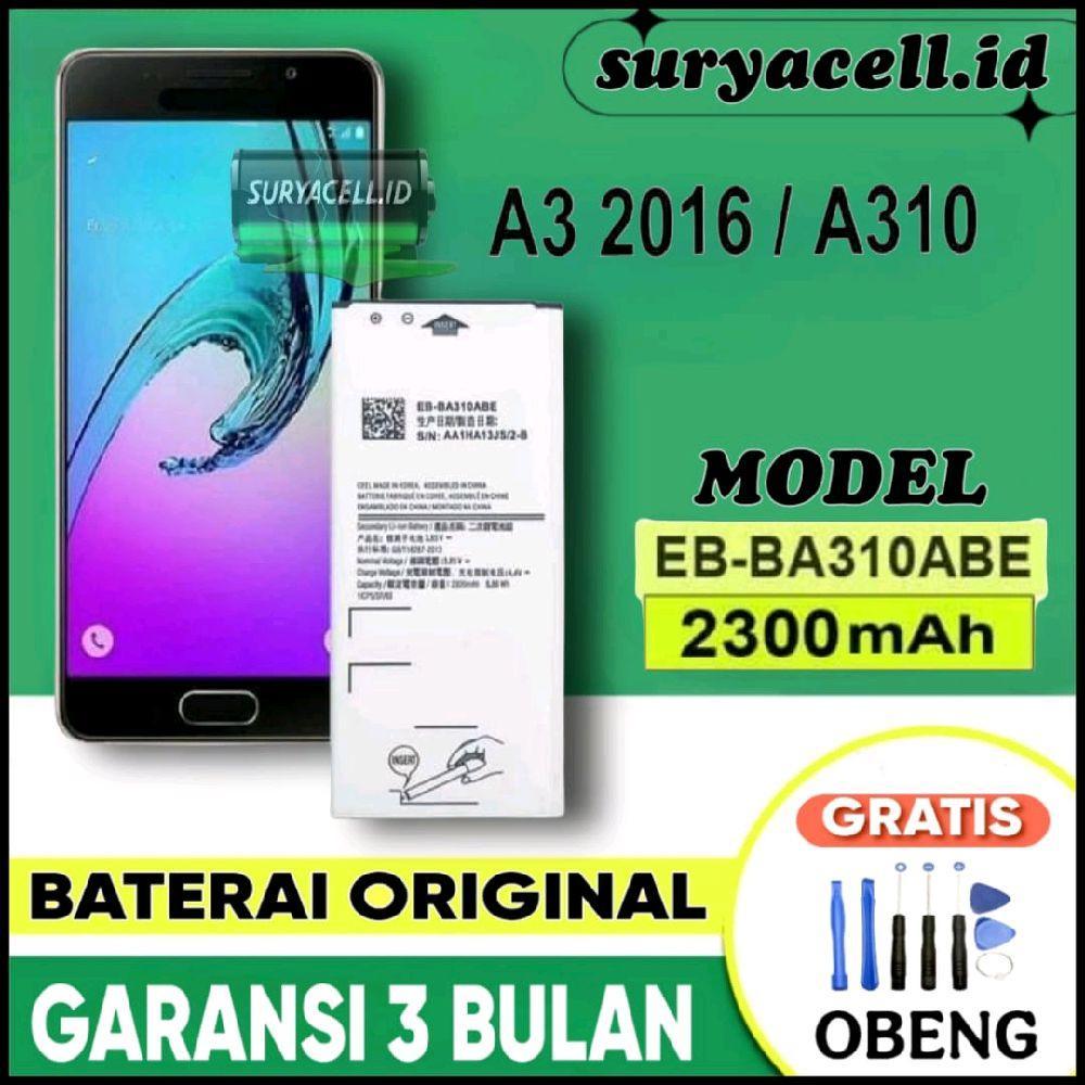 Baterai batre SMSUG A3 2016 / A310 / EB-BA310ABE Original - A3 2016 Battery