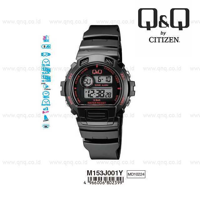 New 161 Q&Q QnQ QQ Original Jam Tangan Digital - M153 M153J Water Resist 161