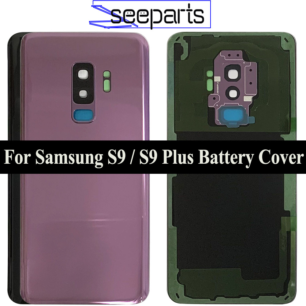 For Samsung Galsxy S9 Plus Back Glass Battery Cover Rear Glass Door Housing Panel Repair For Samsung