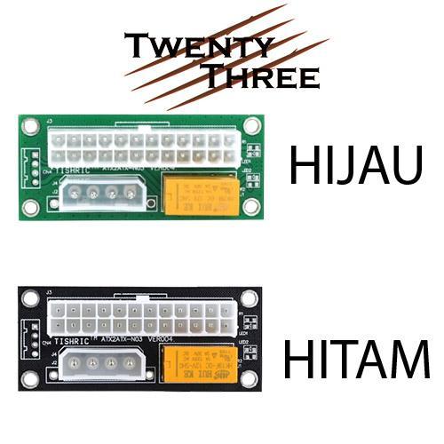 Dual PSU Relay Adapter Power supply motherboard mining double mobo - Hitam