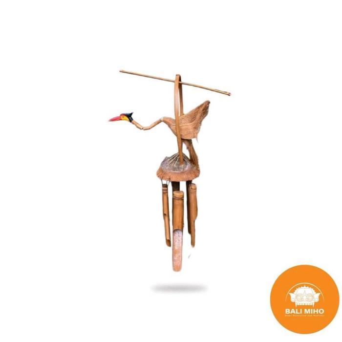 Lonceng Angin Bambu Motif Burung - Genta Angin Bambu - Burung sendiri