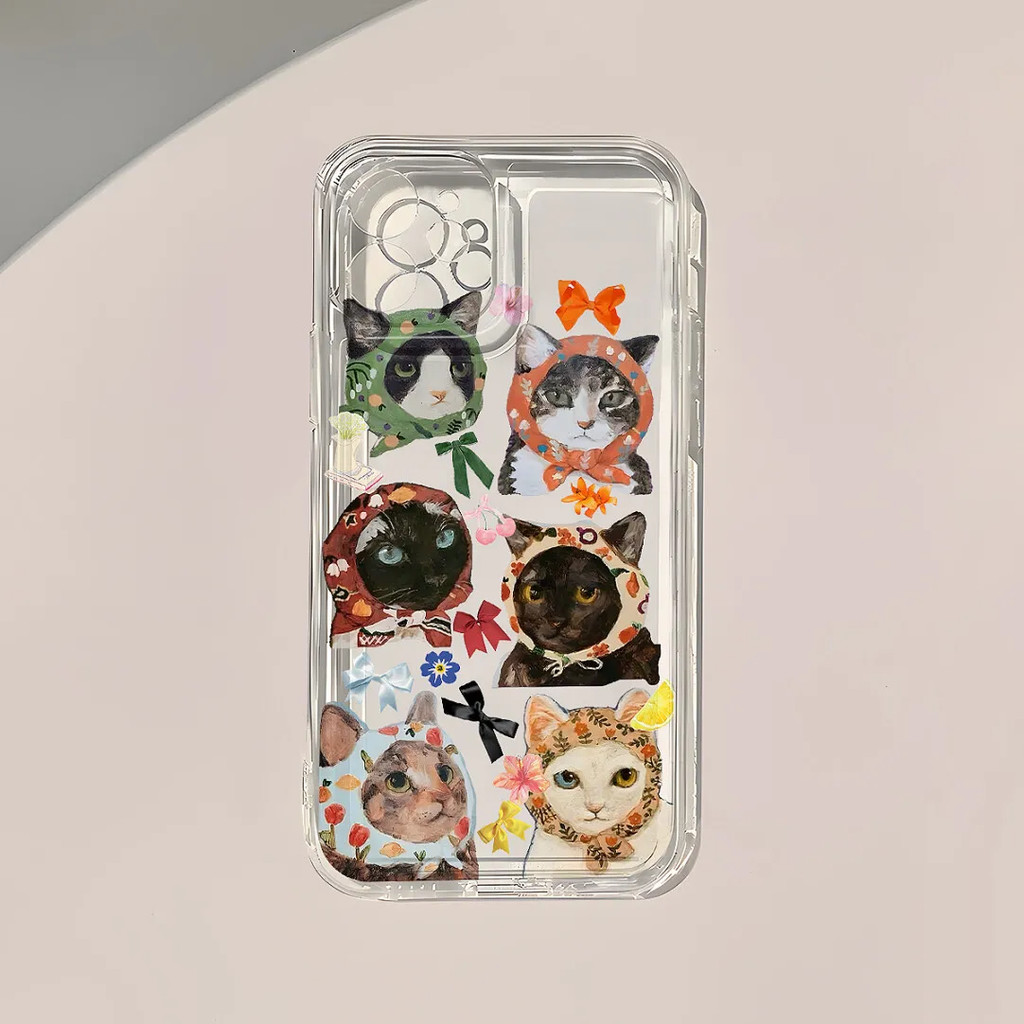 Casing ponsel Profil Kucing Lucu Bernuansa Jadul dan Unik cocok untuk Realme C30/C30s/Narzo 50i Prim