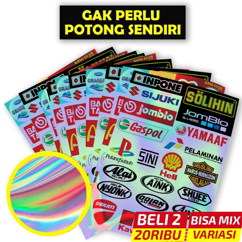 Sticker Hologram / Sticker Motor Hologram / Sticker Racing Motor / Stiker Kata-Kata Keren, Plesetan