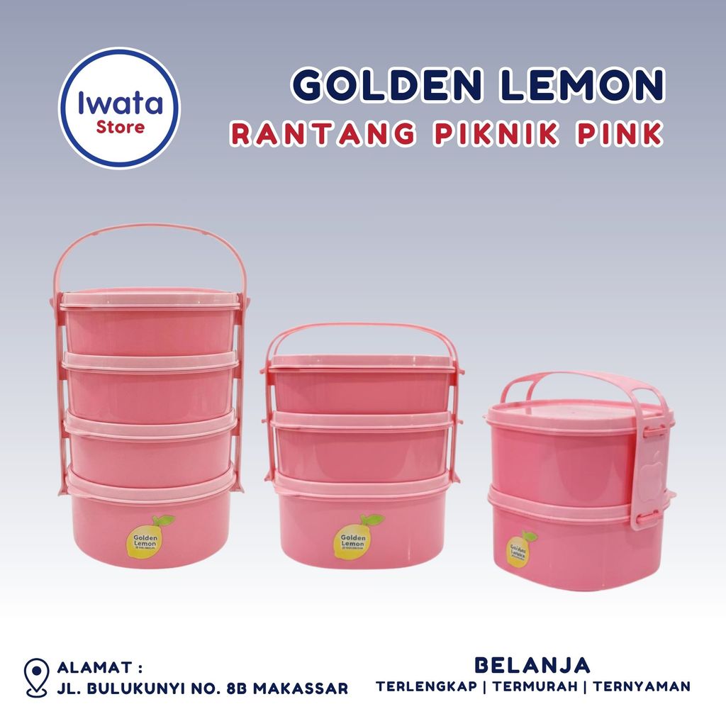 GOLDEN LEMON RANTANG PIKNIK PINK SUSUN 2,3,4 - RP 123