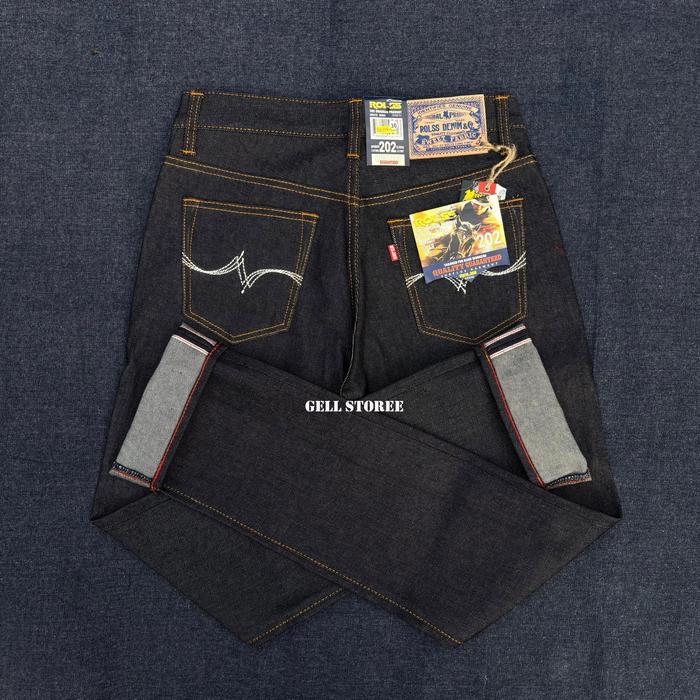 ROLSS DENIM - Celana Denim 15oz Selvedge Accent Sanforized Original - Dep Indigo, 27