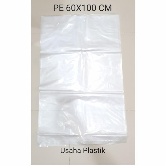 Kantong Plastik Bening Besar ukuran 60x100 cm -PE 60X100 cm tebal 0,8m