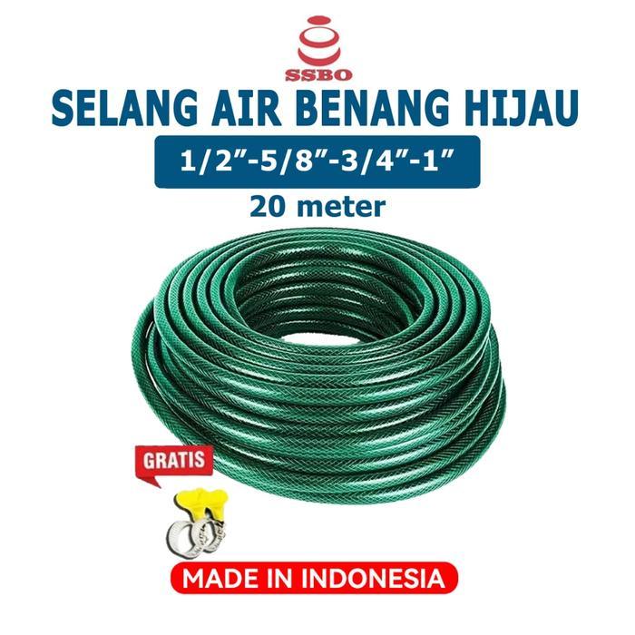 SSBO selang air 1/2 5/8 3/4 1 inch / selang air Anti Lumut Tebal 20 meter / selang air Cuci Kendaraa