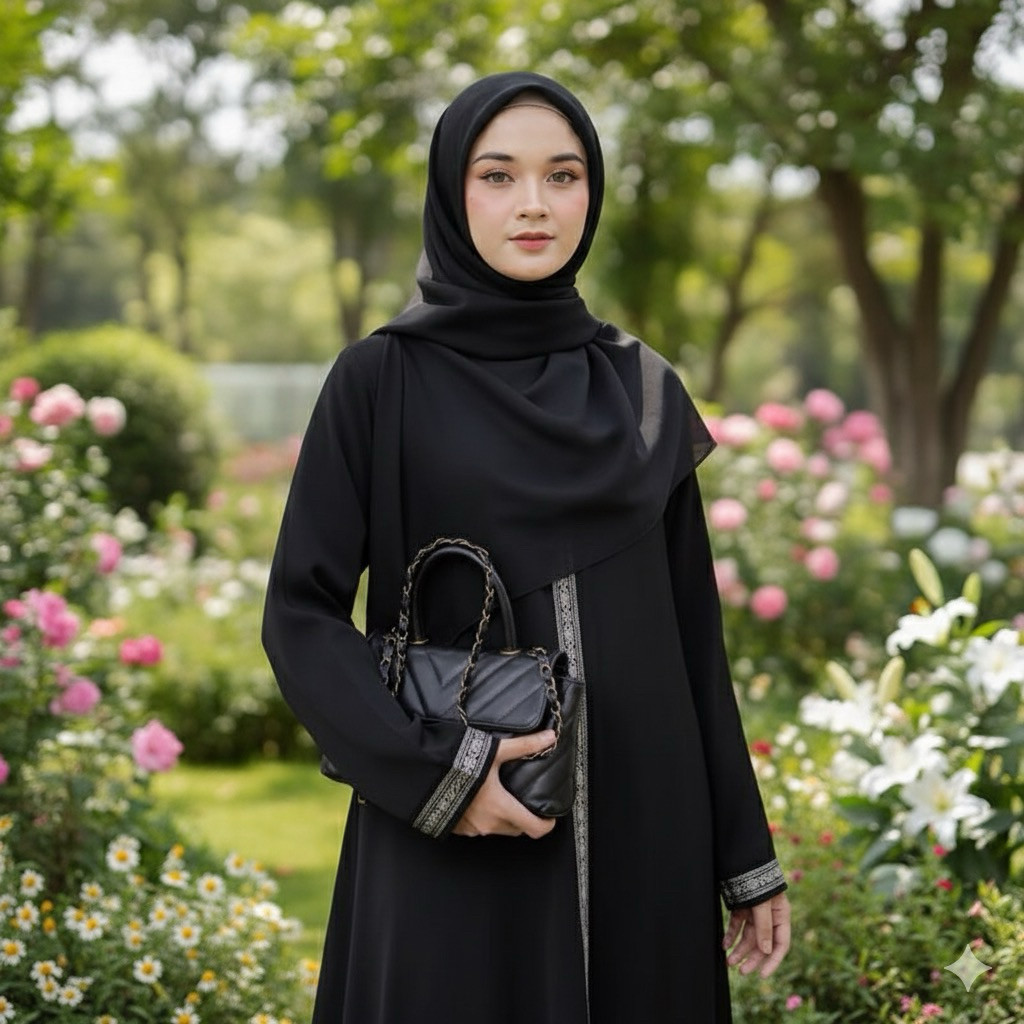 Abaya Madinah Premium Gamis Hitam Basic Turkey Abaya Remaja Simple