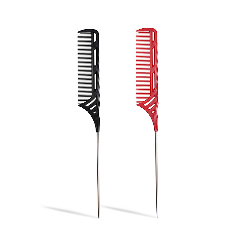 Highlight Comb Hair Salon Dye Comb Hot Sale Fine-tooth Metal Pin Hairdressing Hair Styling Rat Tail 
