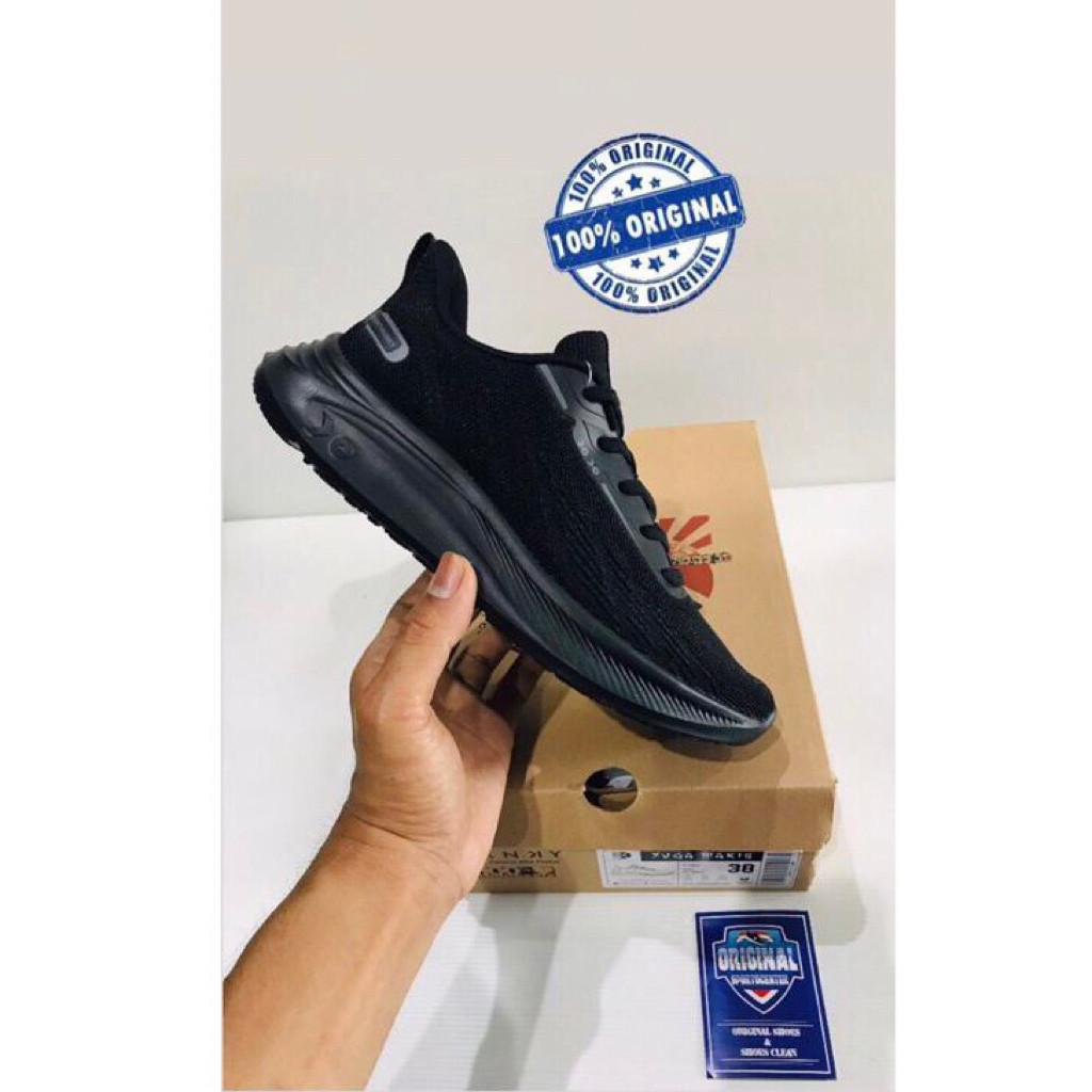 BIG SALE KANKY KIE FULL BLACK/HITAM/SEKOLAH ORIGINAL SEPATU RUNNING/LARI/SNEAKERS