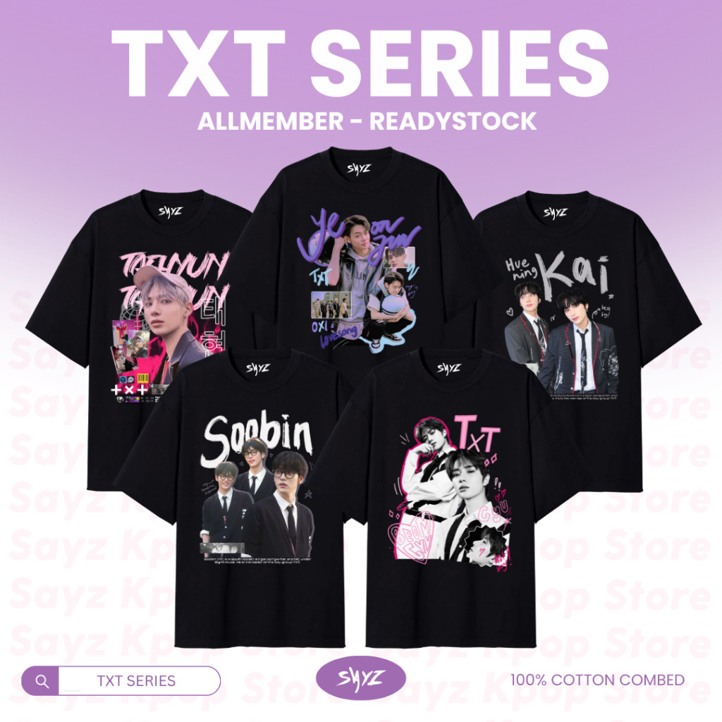 [ READY ] Kaos TXT Allmember series | Yeonjun Beomgyu Soobin Kai Taehyun - TXT SERIES | Ranberry Gra