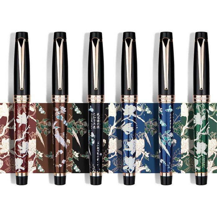 HongDian HD1837 Fountain Pen Flower Magpie Pattern 0.5MM Nib Founta o9