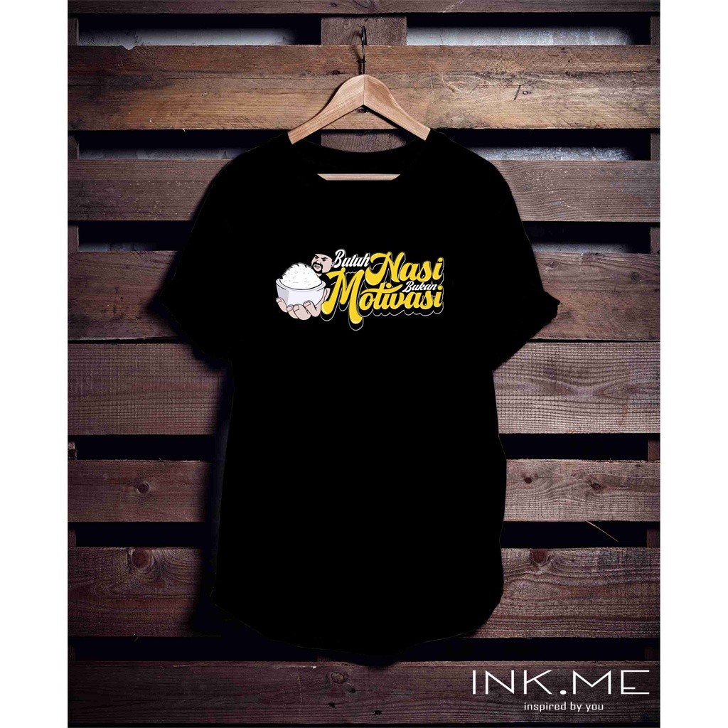 KAOS NEX CARLOS UNISEX/KAOS PLESETAN NEX CARLOS - BUTUH NASI BUKAN MOTIVASI TSHIRT/ KAOS LUCU/ UNISE