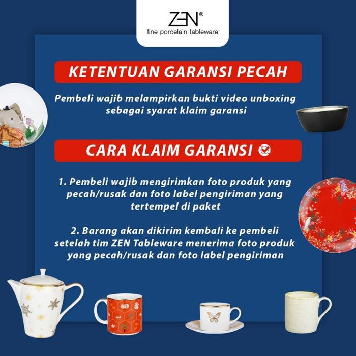 ZEN Piring Snack Kue Keramik Serenity Blue Piring Kecil Premium